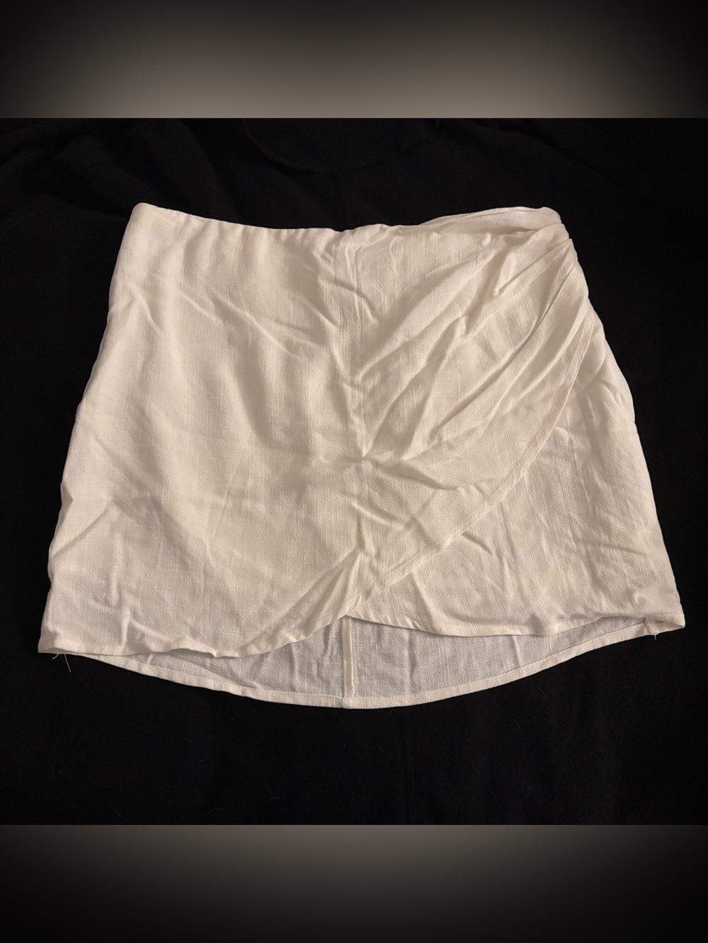 Forever 21 White Textured Mini Skirt with Label Detail
